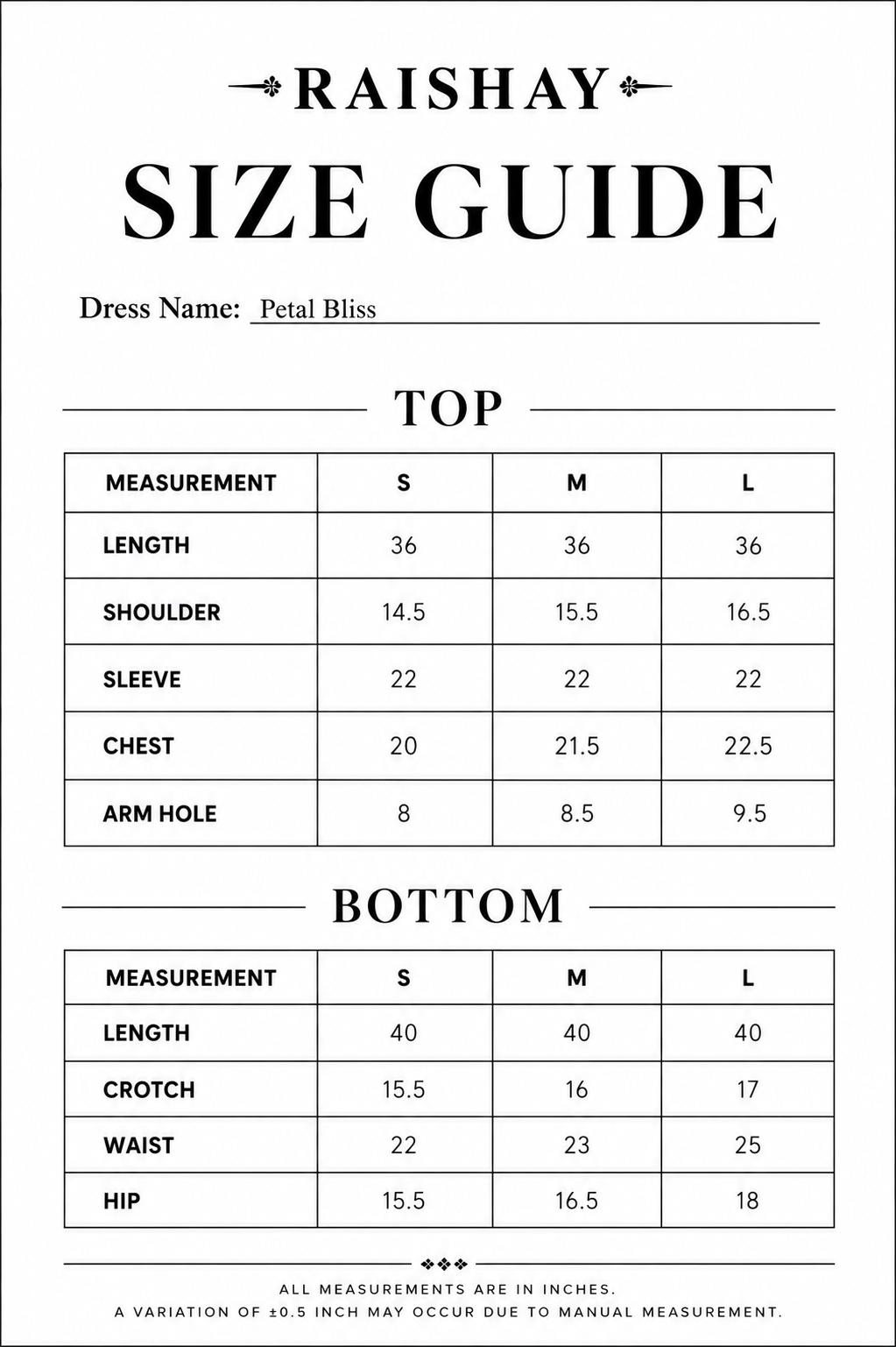 Size Guide